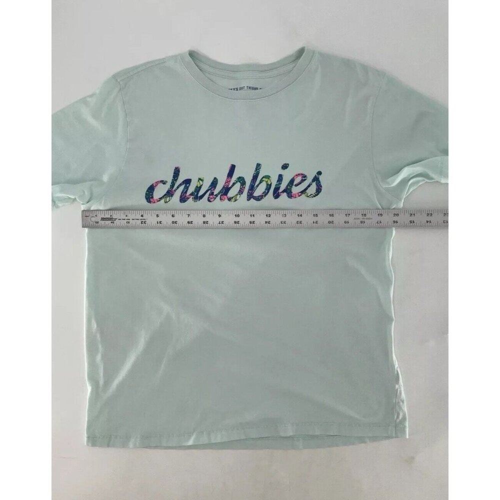 Chubbies Men’s‎ Light Aqua Logo T-Shirt Short Sleeve Size Medium - Picture 7 of 7